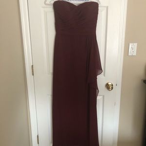 Burgandy Bill Levkoff Chiffon Bridesmaid dress